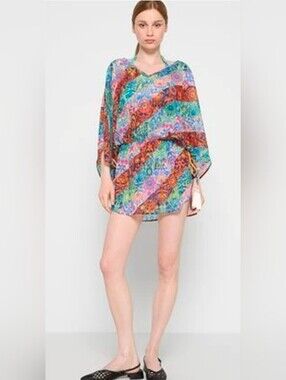 Kurt Geiger London X Matthew Williamson Tunic Swim Coverup Kensington Printed S